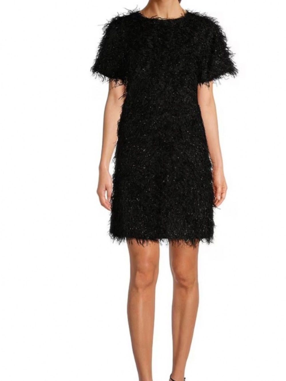 NWT, FRANCES VALENTINE, SHIFTY DRESS IN BLACK GOTHAM SHAG POLY - Picture 3 of 14